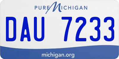 MI license plate DAU7233