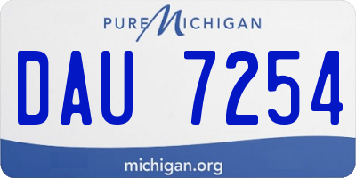 MI license plate DAU7254
