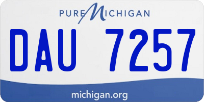 MI license plate DAU7257
