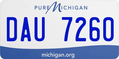 MI license plate DAU7260