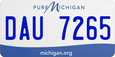 MI license plate DAU7265