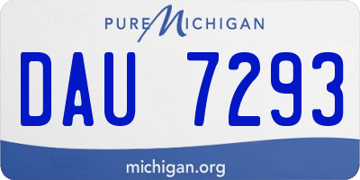 MI license plate DAU7293