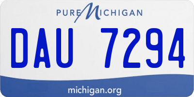 MI license plate DAU7294