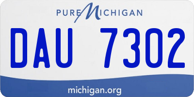 MI license plate DAU7302