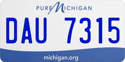 MI license plate DAU7315