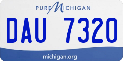 MI license plate DAU7320