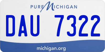 MI license plate DAU7322