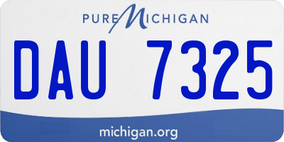 MI license plate DAU7325
