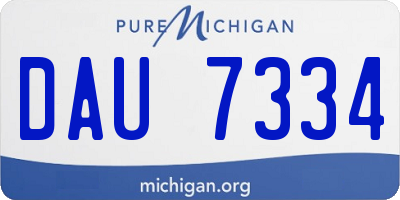 MI license plate DAU7334