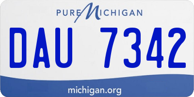 MI license plate DAU7342