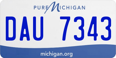 MI license plate DAU7343