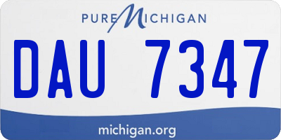 MI license plate DAU7347