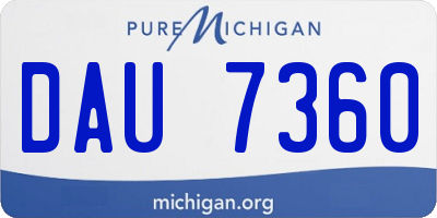 MI license plate DAU7360
