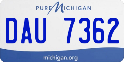 MI license plate DAU7362