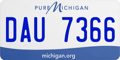 MI license plate DAU7366