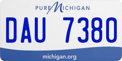 MI license plate DAU7380