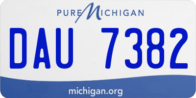 MI license plate DAU7382