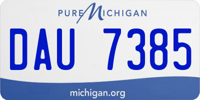 MI license plate DAU7385