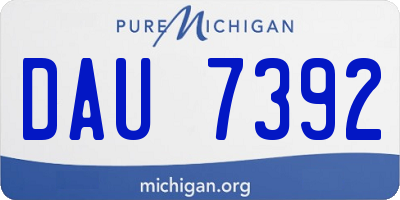 MI license plate DAU7392