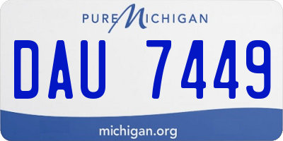 MI license plate DAU7449