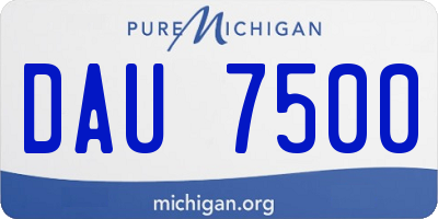 MI license plate DAU7500