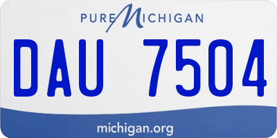 MI license plate DAU7504