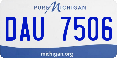 MI license plate DAU7506