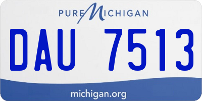 MI license plate DAU7513