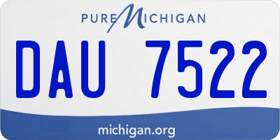 MI license plate DAU7522