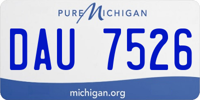 MI license plate DAU7526