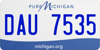 MI license plate DAU7535