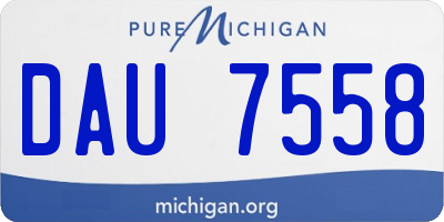 MI license plate DAU7558