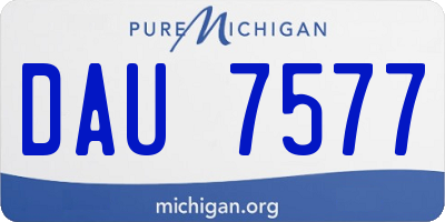 MI license plate DAU7577