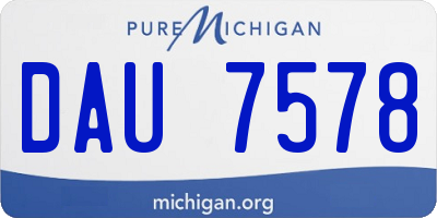 MI license plate DAU7578