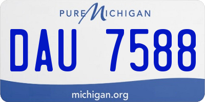 MI license plate DAU7588