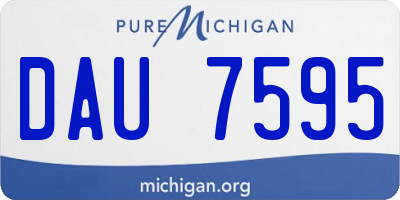 MI license plate DAU7595