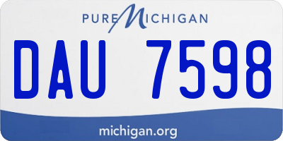 MI license plate DAU7598
