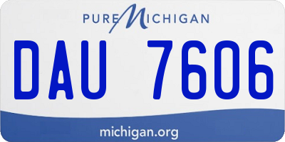 MI license plate DAU7606