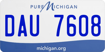 MI license plate DAU7608