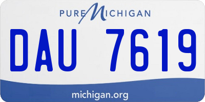 MI license plate DAU7619