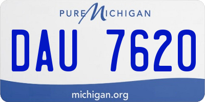 MI license plate DAU7620