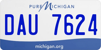 MI license plate DAU7624