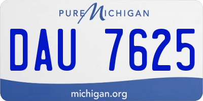 MI license plate DAU7625