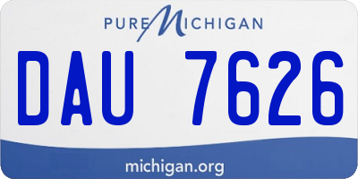 MI license plate DAU7626