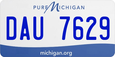 MI license plate DAU7629