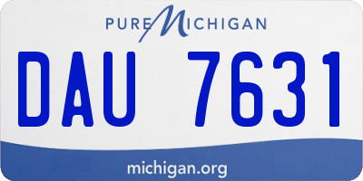MI license plate DAU7631