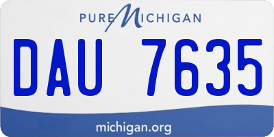 MI license plate DAU7635