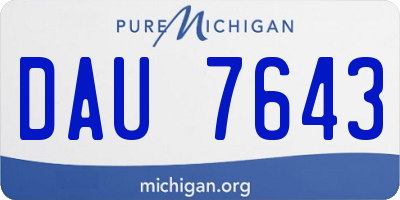 MI license plate DAU7643