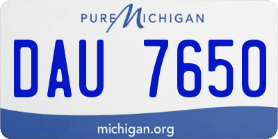 MI license plate DAU7650