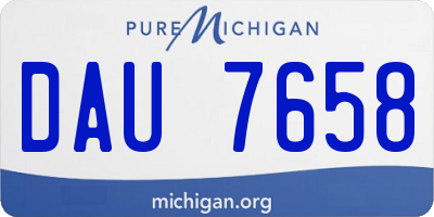 MI license plate DAU7658